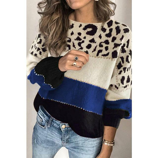 Leopard Print Patchwork Jumper