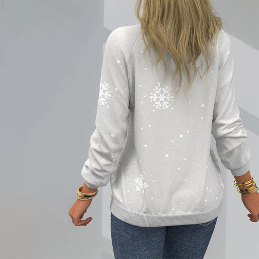 Christmas Print Casual Sweatshirt