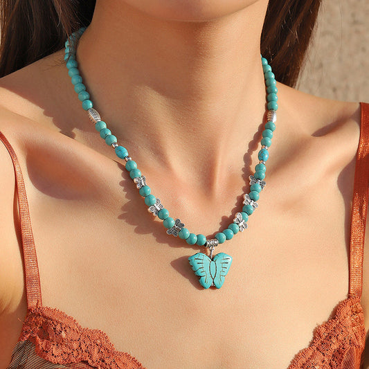 Bohemian Butterfly Pendant Necklace