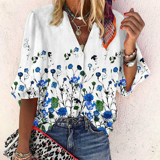 Floral Print Casual Blouse