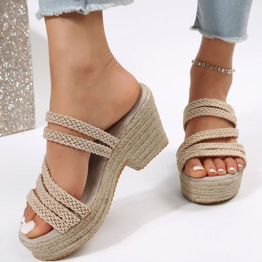 Chunky Heel Platform Sandals