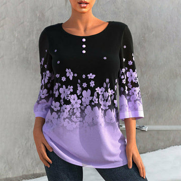 Elegant Floral Print T-Shirt