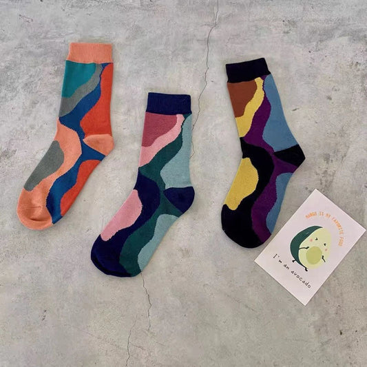 Vintage Color Block Socks