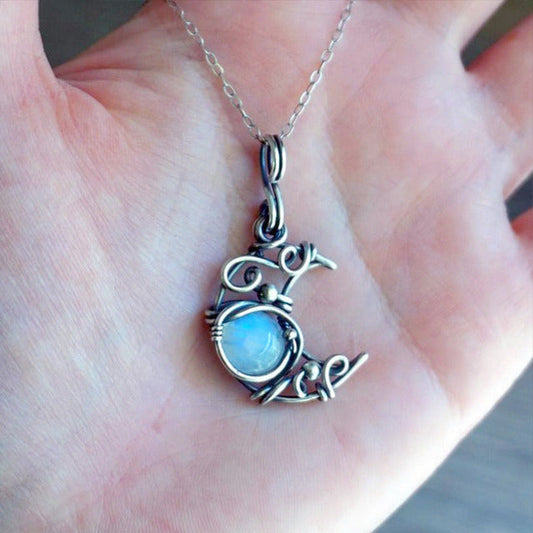 Bohemian Moon Pendant Necklace