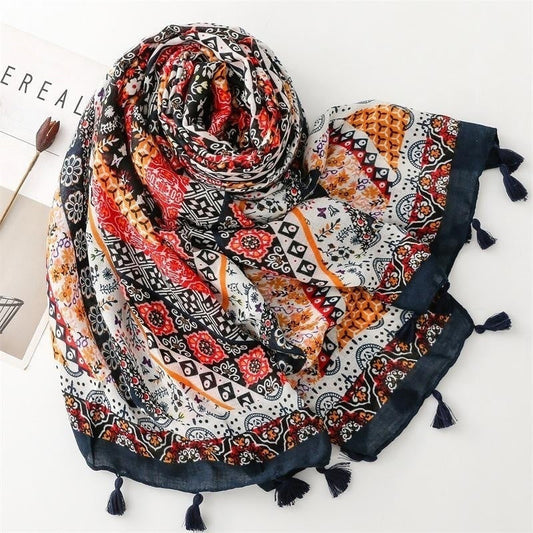 Vintage Ethnic Print Scarf