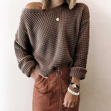 Casual Solid Knitted Sweater