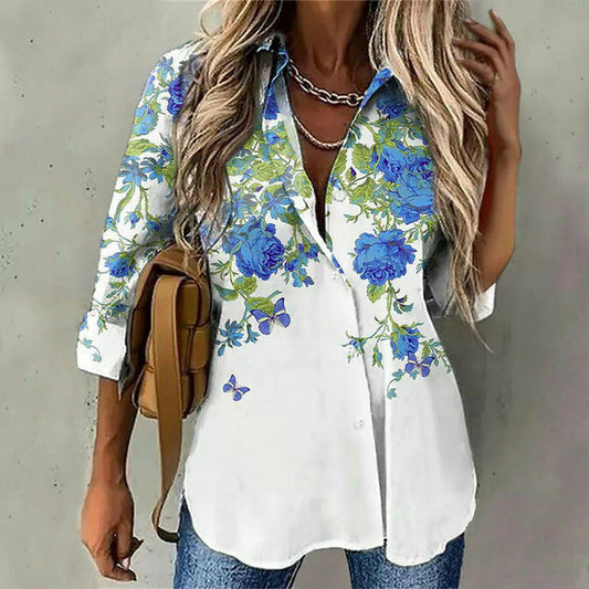 Casual Floral Print Blouse