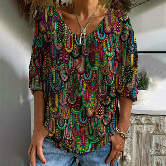 Casual Abstract Print T-Shirt