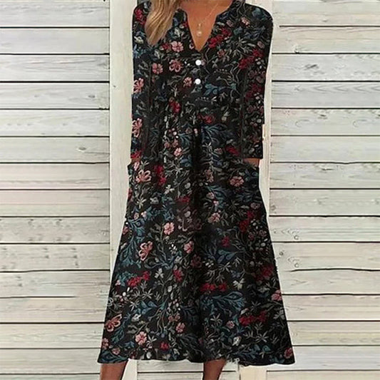 Casual Floral Print Dress