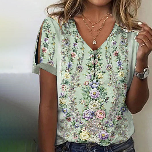 Casual Floral Print Blouse