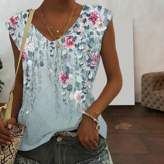 Casual Floral Print Tank Top