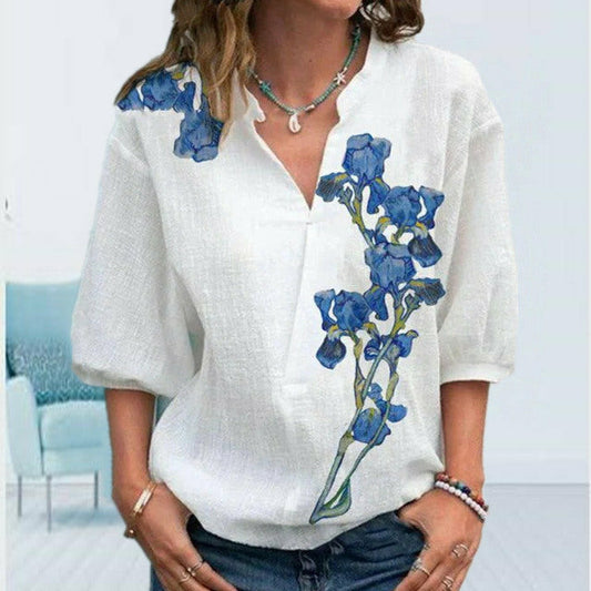 Casual Floral Print Blouse