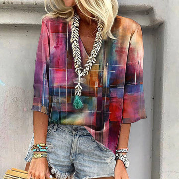 Vintage Colorful Gradient Blouse