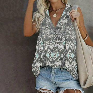 Vintage Geometric Print Tank Top