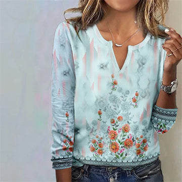 Casual Floral Print Blouse