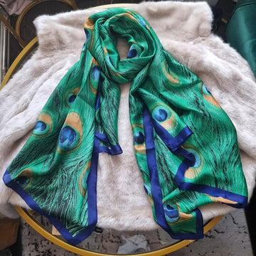 Peacock Feather Print Scarf