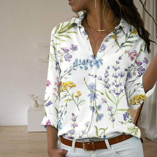 Casual Floral Print Blouse