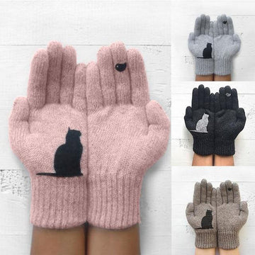 Casual Cartoon Printed Warm Gloves