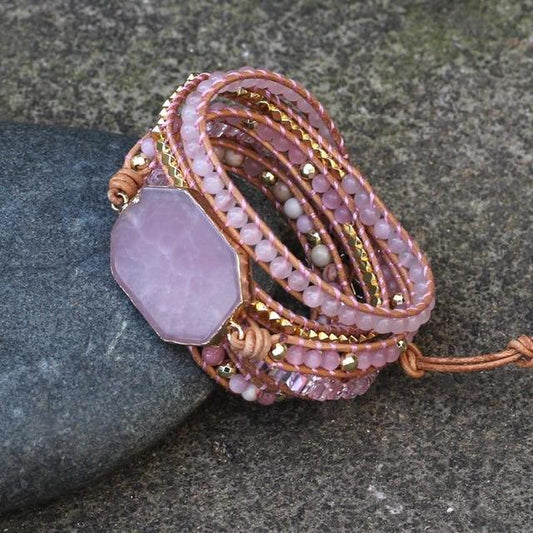 Pink Natural Stone Bohemia Bracelet