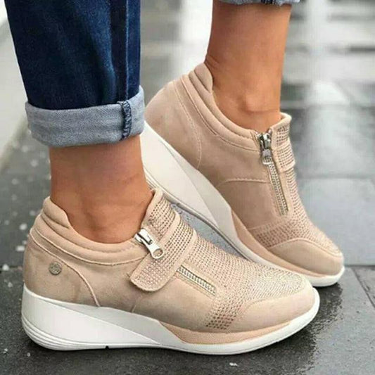 Casual Wedges Zipper Sneakers