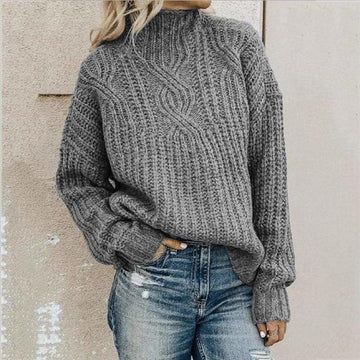 Casual Solid Knitted Sweater